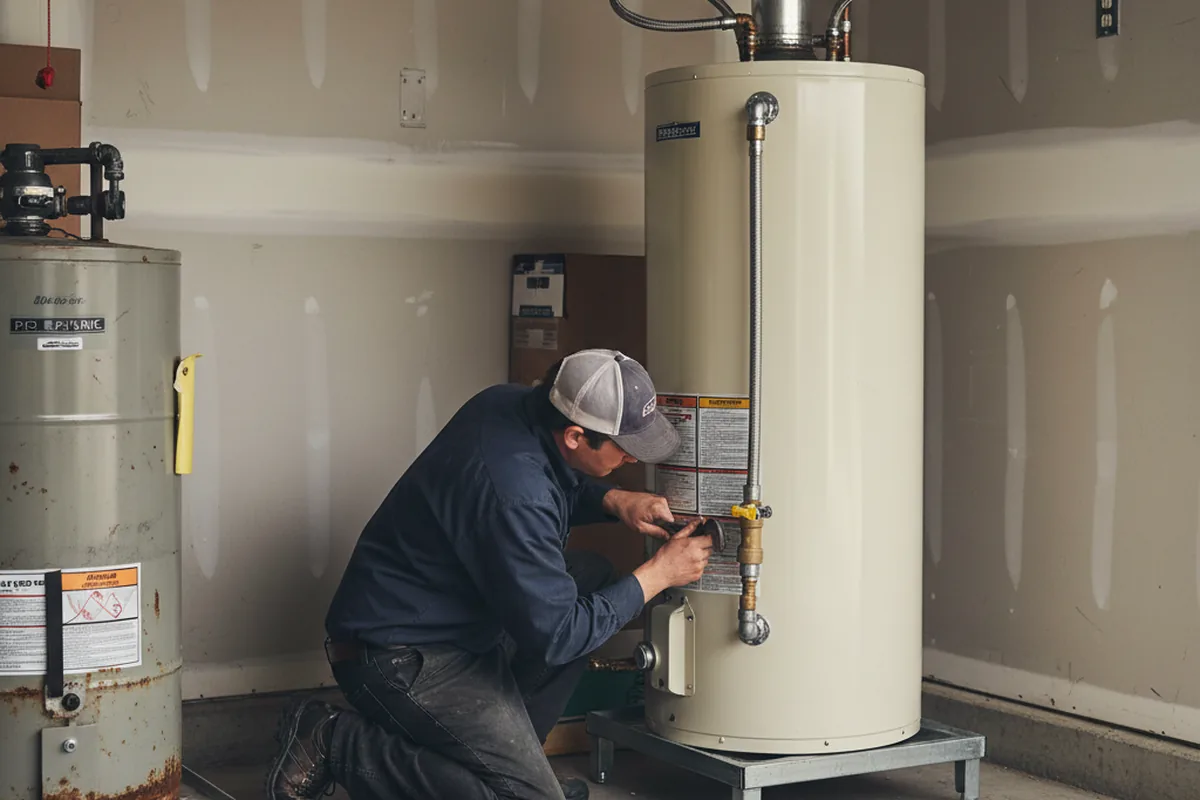 Water heater and shutoff valve replacement in Auxier