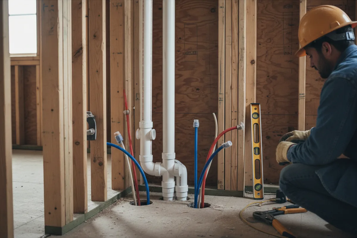 Drain and supply rough-in during Toilet Repair and Installation in Auxier